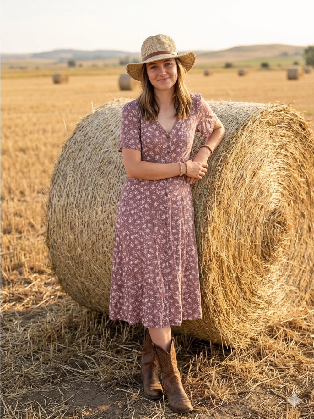 Dress Forum Floral Rayon Midi Dress